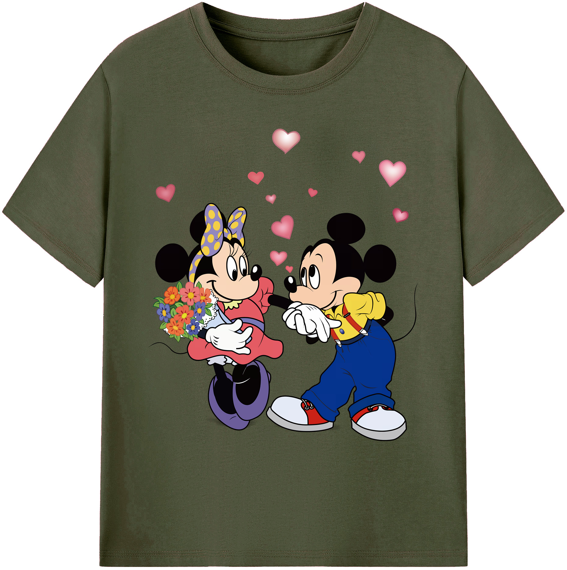 ミッキーマウス Mickey Mouse 綿100％ メンズ半袖Tシャツ｜肌触りやわらか＆通気性